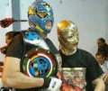 as AIWA World Heavyweight Champion with his son