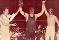 with Fantasma Negro's mask